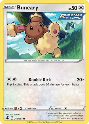 Buneary (212) Reverse Holofoil - Fusion Strike