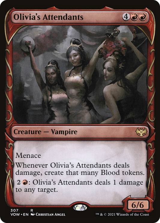 Olivia's Attendants (Showcase Fang Frame) [Innistrad: Crimson Vow]