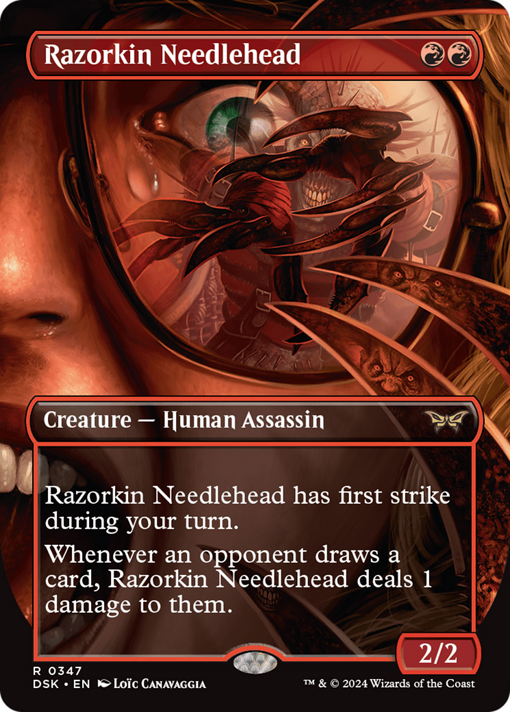 Razorkin Needlehead (Borderless) [Duskmourn: House of Horror] Foil