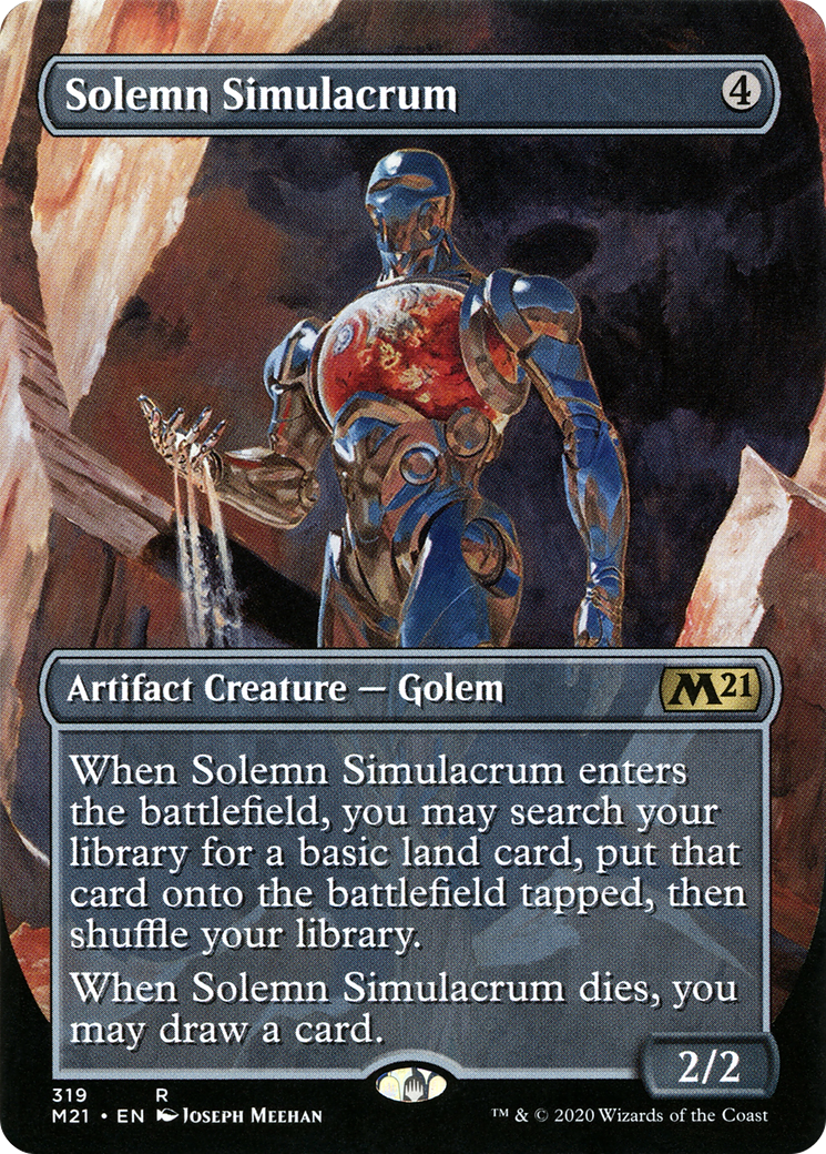 Solemn Simulacrum (Borderless Alternate Art) [Core Set 2021] Foil