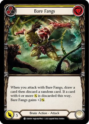 Bare Fangs (Yellow) (EVR009) 1st Edition Rainbow Foil - Everfest