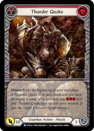 Thunder Quake (Red) (Extended Art) (EVR024) (1st Edition) Rainbow Foil - Everfest