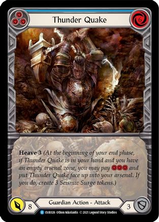 Thunder Quake (Blue) (Extended Art) (EVR026) 1st Edition Rainbow Foil - Everfest