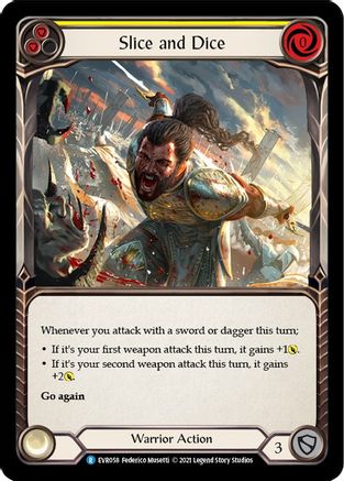 Slice and Dice (Yellow) (EVR058) 1st Edition Rainbow Foil - Everfest
