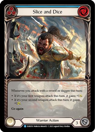 Slice and Dice (Blue) (Extended Art) (EVR059) (1st Edition) Rainbow Foil - Everfest