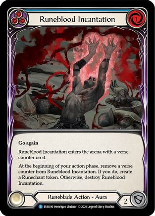 Runeblood Incantation (Blue) [EVR109] (Everfest)  1st Edition Rainbow Foil | Silver Goblin