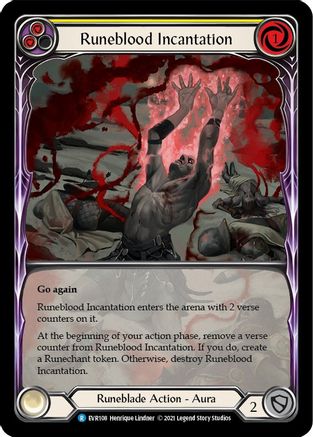 Runeblood Incantation (Yellow) [EVR108] (Everfest)  1st Edition Extended Art Rainbow Foil | Silver Goblin