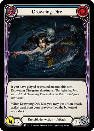 Drowning Dire (Blue) (EVR112) (1st Edition) Rainbow Foil - Everfest