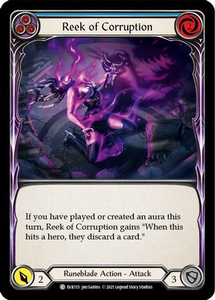 Reek of Corruption (Blue) (EVR115) 1st Edition Rainbow Foil - Everfest