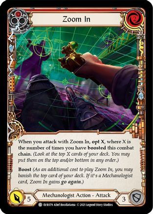 Zoom In (Red) 1st Edition Rainbow Foil (EVR079) - Everfest | Silver Goblin