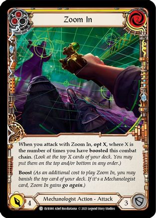 Zoom In (Yellow) (EVR080) 1st Edition Rainbow Foil - Everfest
