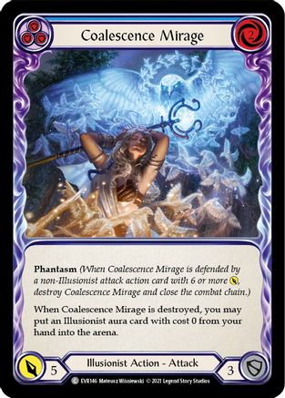 Coalescence Mirage (Blue) (EVR146) 1st Edition Rainbow Foil - Everfest