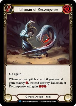 Talisman of Recompense (EVR191) 1st Edition Cold Foil - Everfest