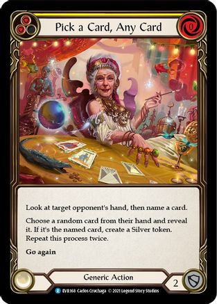 Pick a Card, Any Card (Yellow) (EVR168) (1st Edition) Rainbow Foil - Everfest