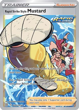 Rapid Strike Style Mustard (TG27) Holofoil - Brilliant Stars Trainer Gallery