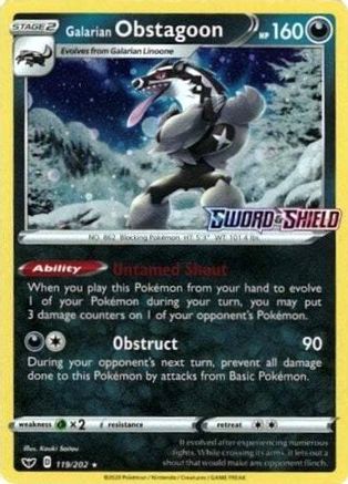 Galarian Obstagoon - 119/202 (Cosmos Holo) (119) Holofoil - Miscellaneous Cards & Products