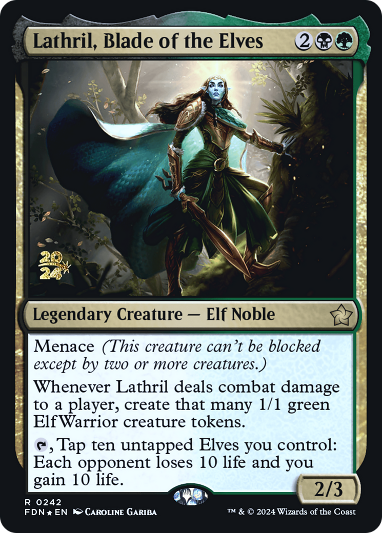 Lathril, Blade of the Elves [Foundations Prerelease Promos] | Silver Goblin