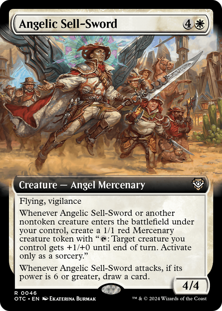 Angelic Sell-Sword (Extended Art) [Outlaws of Thunder Junction Commander] | Silver Goblin