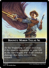Bounty: Miron Tillas Jr. // Bounty Rules Double-Sided Token [Outlaws of Thunder Junction Commander Tokens] | Silver Goblin