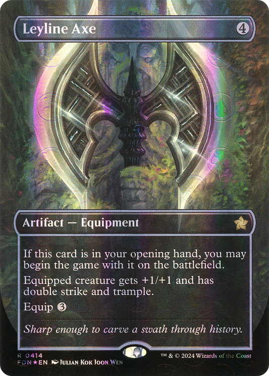 Leyline Axe (Borderless) (Mana Foil) [Foundations]