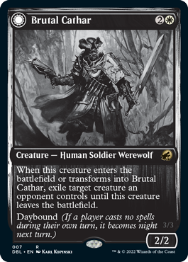 Brutal Cathar // Moonrage Brute [Innistrad: Double Feature] Foil