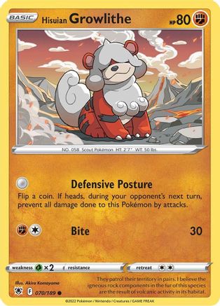 Hisuian Growlithe (70) - Astral Radiance