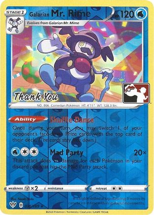 Galarian Mr. Rime - 036/189 (Pokemon League) [Thank You] (36) Reverse Holofoil - Miscellaneous Cards & Products