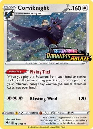 Corviknight (156/189) (Cosmos Holo) [Sword & Shield: Darkness Ablaze] | Silver Goblin