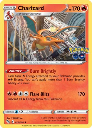 Charizard (10) Reverse Holofoil - Pokemon GO