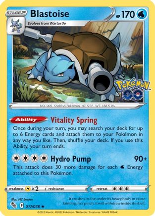 Blastoise (017/078) [Pokémon GO] | Silver Goblin