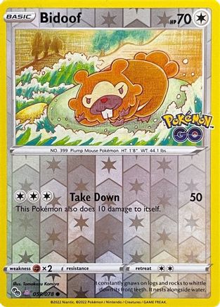 Bidoof (Peelable Ditto) (59) Reverse Holofoil - Pokemon GO
