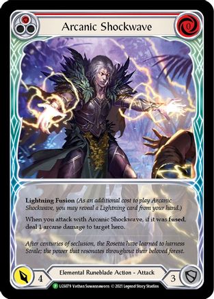 Arcanic Shockwave (Red) (Extended Art) - LGS079 Rainbow Foil (LGS079) - Flesh and Blood: Promo Cards | Silver Goblin