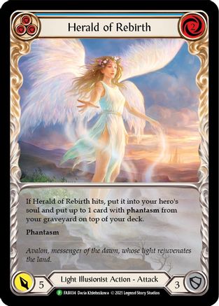 Herald of Rebirth (Blue) - FAB034 Rainbow Foil (FAB034) - Flesh and Blood: Promo Cards