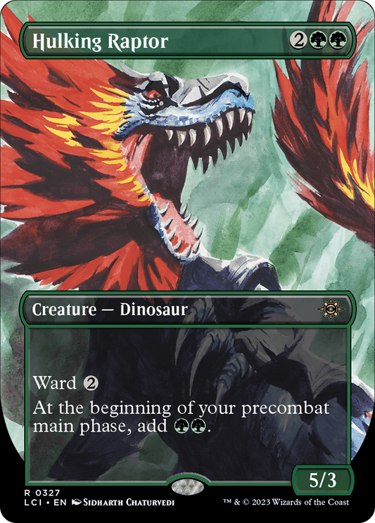 Hulking Raptor (Borderless) [The Lost Caverns of Ixalan] Foil