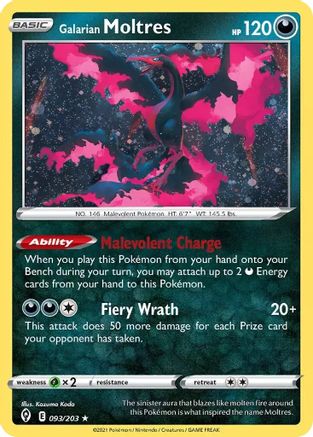 Galarian Moltres - 093/203 (Cosmos Holo) (93) - Miscellaneous Cards & Products
