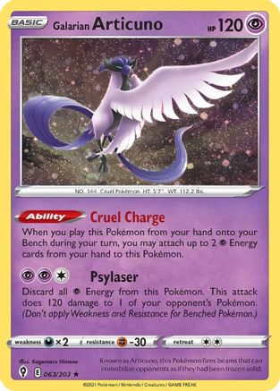 Galarian Articuno - 063/203 (Cosmos Holo) (63) - Miscellaneous Cards & Products