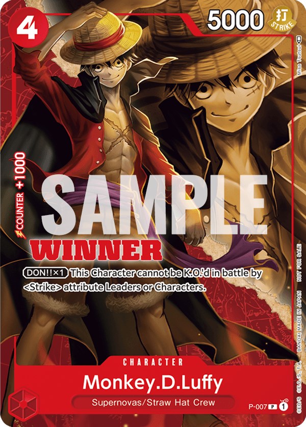 Monkey.D.Luffy (P-007) (Winner Pack Vol. 1) [One Piece Promotion Cards] | Silver Goblin