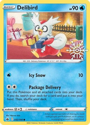 Delibird (032/198) (Holiday Calendar) [Sword & Shield: Chilling Reign] | Silver Goblin