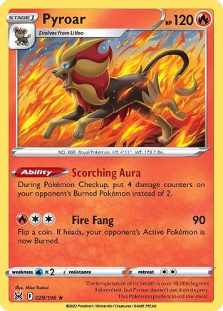 Pyroar (29) Reverse Holofoil - Lost Origin