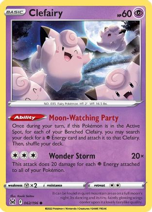 Clefairy (062/196) [Sword & Shield: Lost Origin] Reverse Holofoil