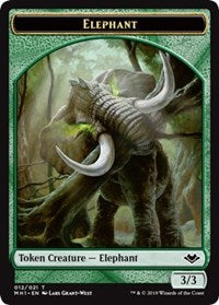 Elephant (012) // Spirit (016) Double-Sided Token [Modern Horizons Tokens] | Silver Goblin