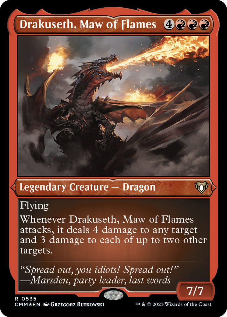 Drakuseth, Maw of Flames (Foil Etched) [Commander Masters] | Silver Goblin