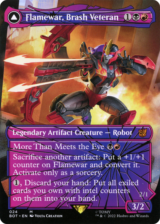 Flamewar, Brash Veteran // Flamewar, Streetwise Operative (Shattered Glass) [Transformers] Foil