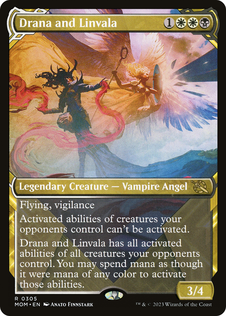 Drana and Linvala (Showcase Planar Booster Fun) [March of the Machine] Foil