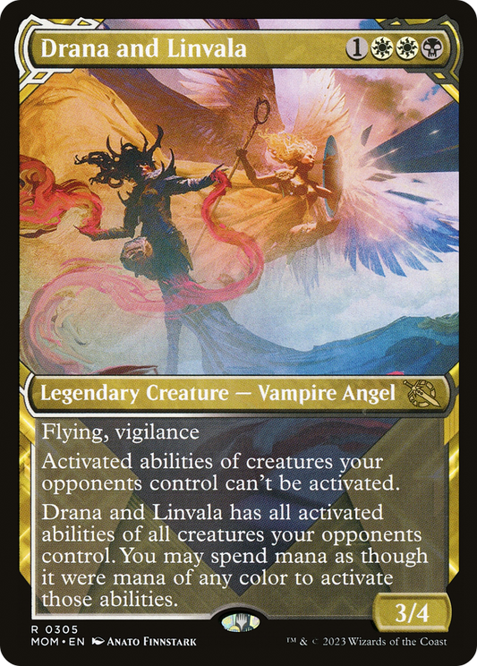 Drana and Linvala (Showcase Planar Booster Fun) [March of the Machine] Foil