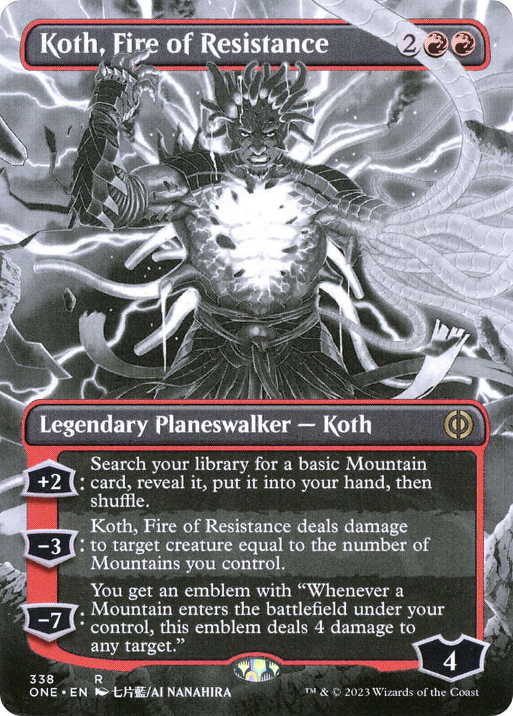 Koth, Fire of Resistance (Borderless Manga) [Phyrexia: All Will Be One] Foil