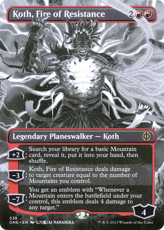 Koth, Fire of Resistance (Borderless Manga) [Phyrexia: All Will Be One] Foil