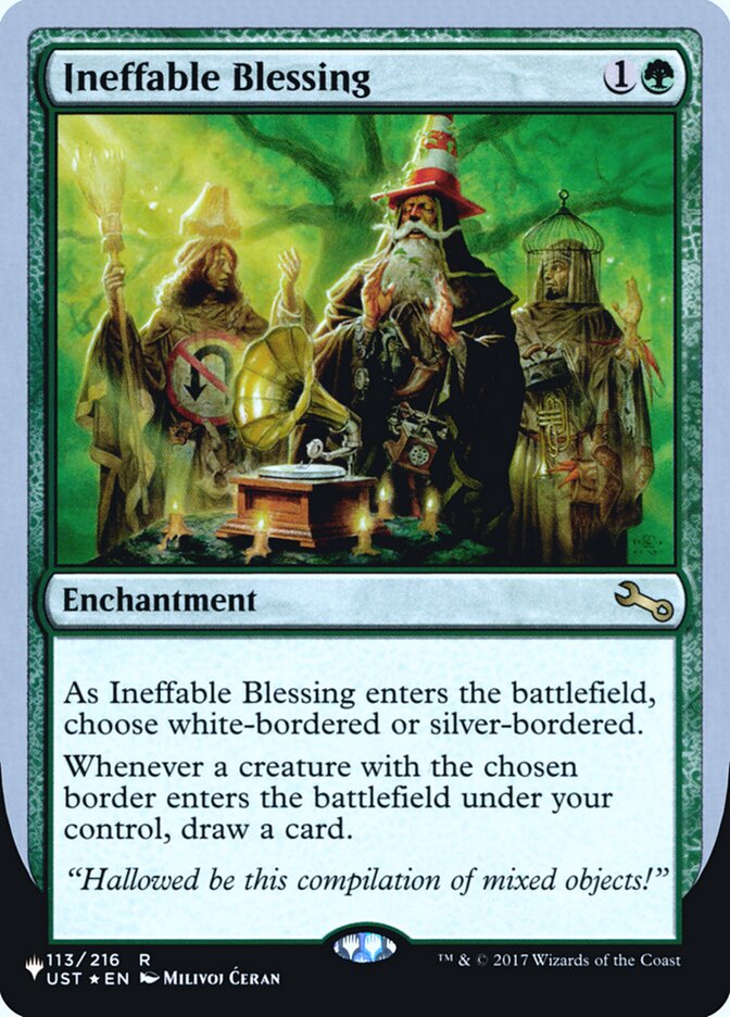 Ineffable Blessing (Bordered) (Unfinity Foil Edition) [The List] | Silver Goblin