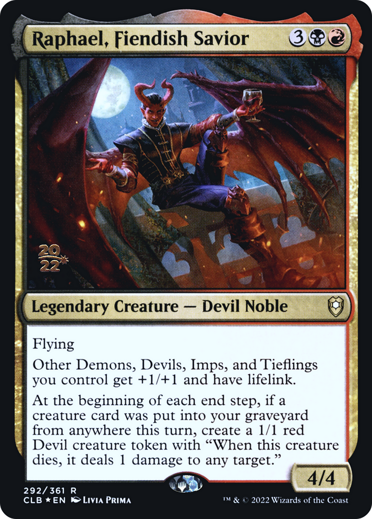 Raphael, Fiendish Savior [Commander Legends: Battle for Baldur's Gate Prerelease Promos] | Silver Goblin