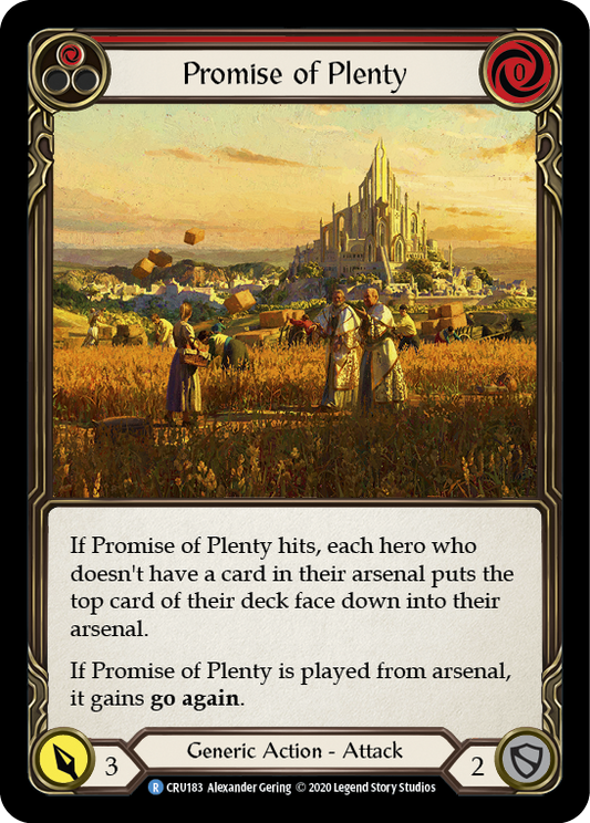 Promise of Plenty (Red) 1st Edition Rainbow Foil (CRU183) - Crucible of War